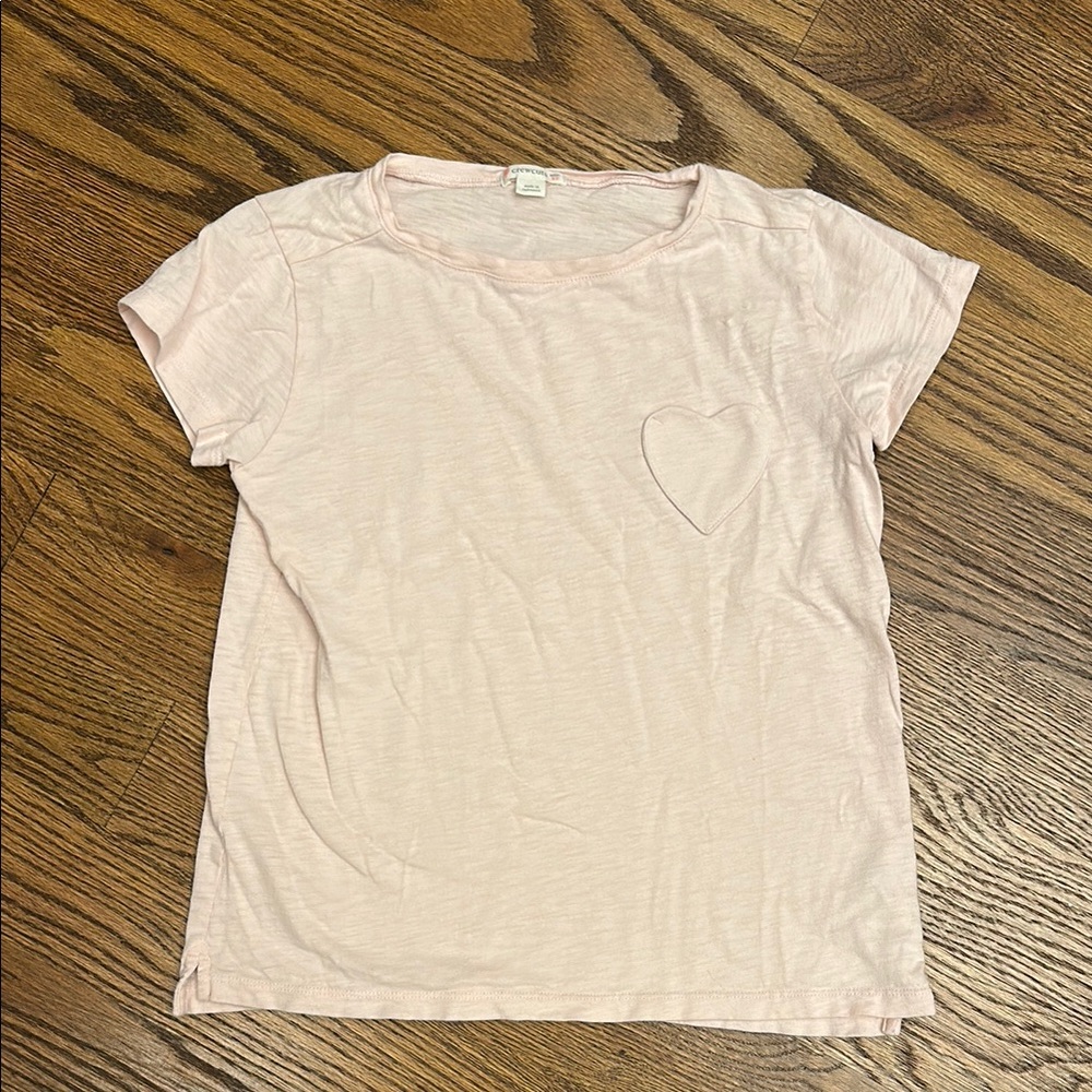 Crewcuts Light Pink Heart Pocket Tee; 12